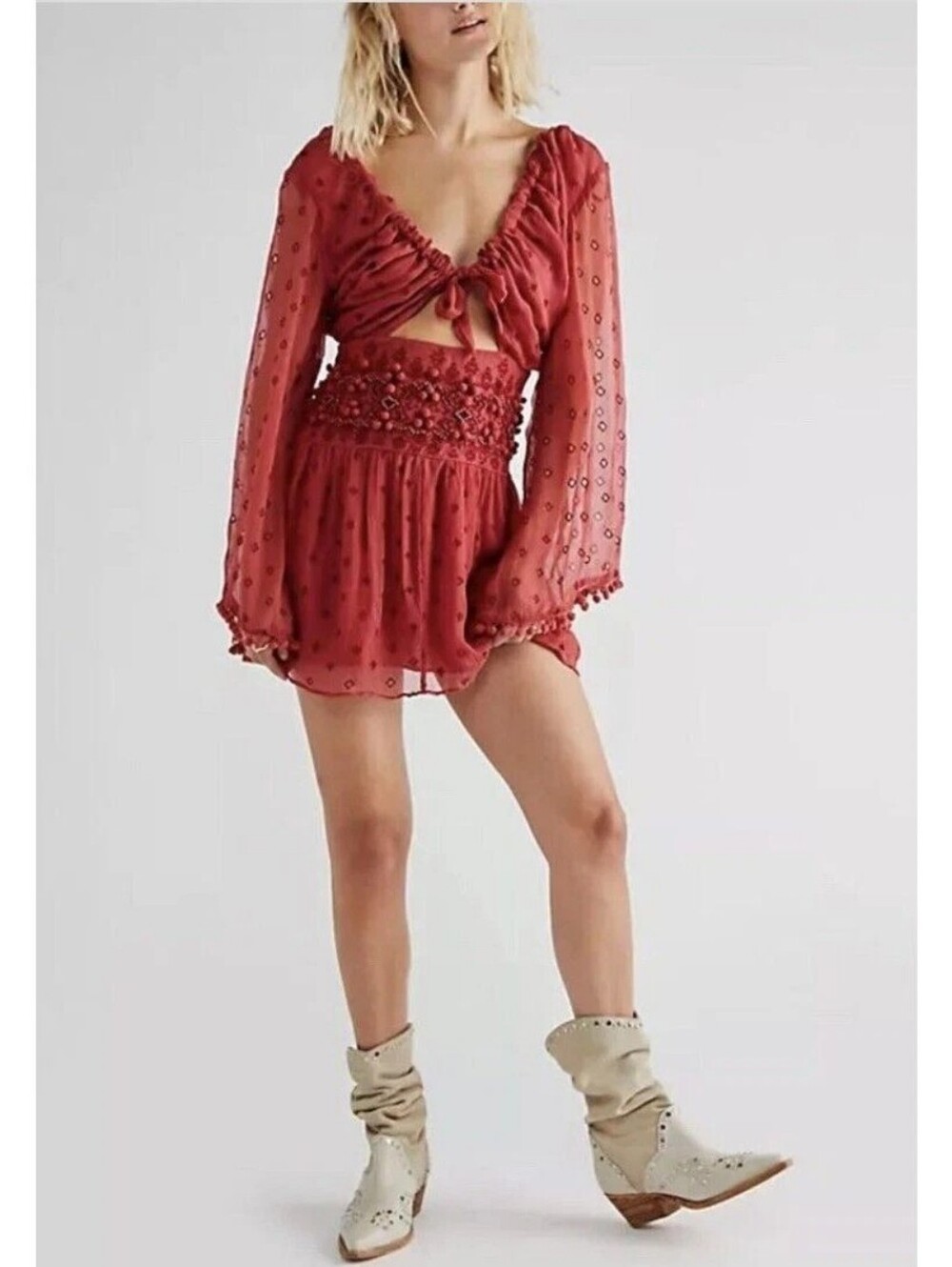 NWT FP Della Sole Mini Dress In Red Clover - Size Large